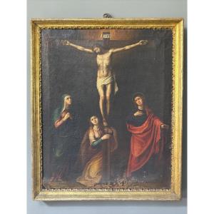 Dipinto antico del XVIII secolo – Crocifissione di Cristo