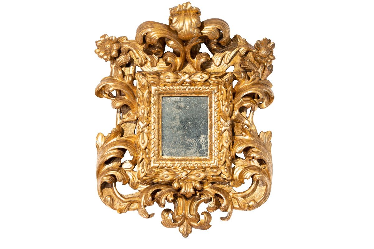 Specchiera barocca in legno dorato, Roma, Luigi XIV.-photo-2