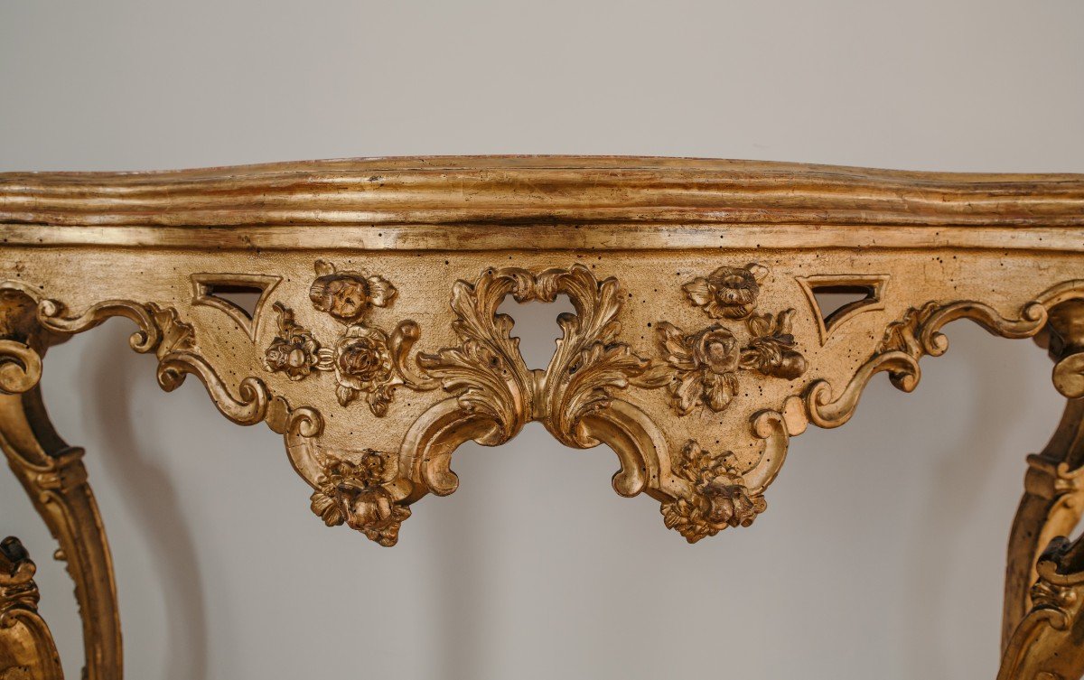Console veneziana in legno dorato, Luigi XV-photo-2