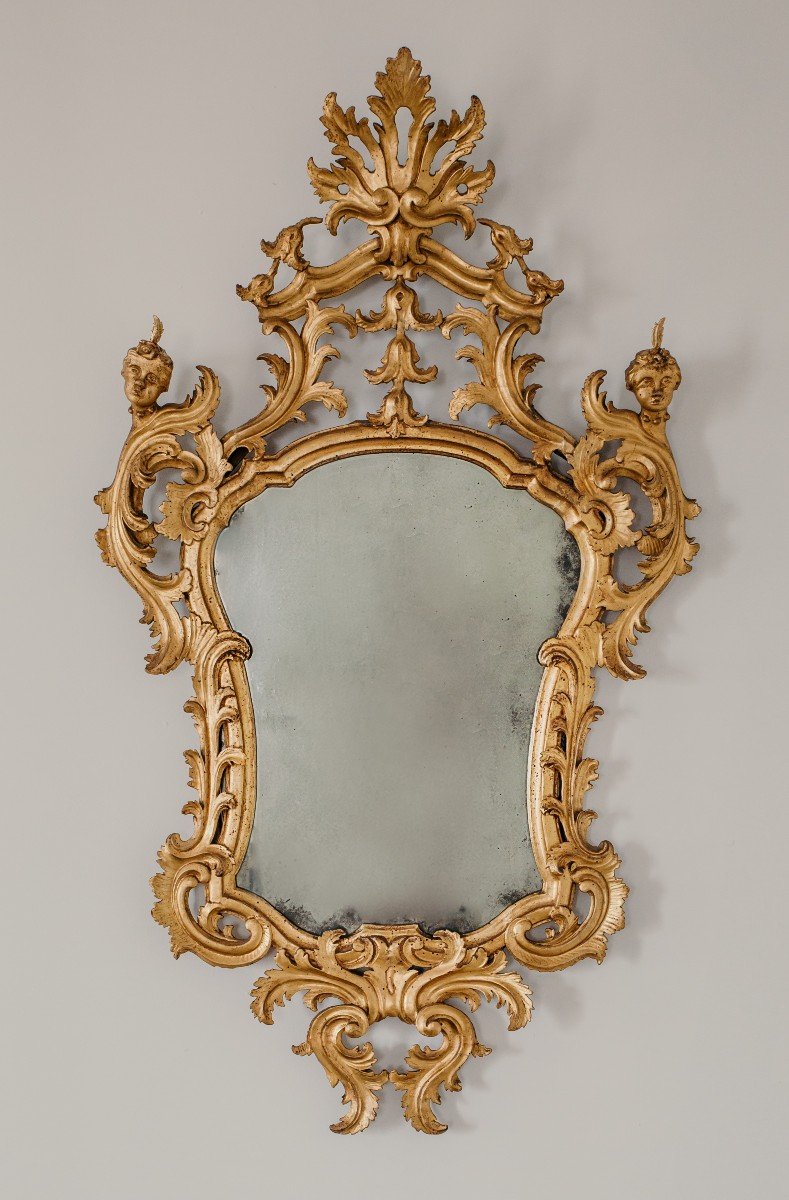 Coppia di specchiere in legno dorato, Luigi XV-photo-2