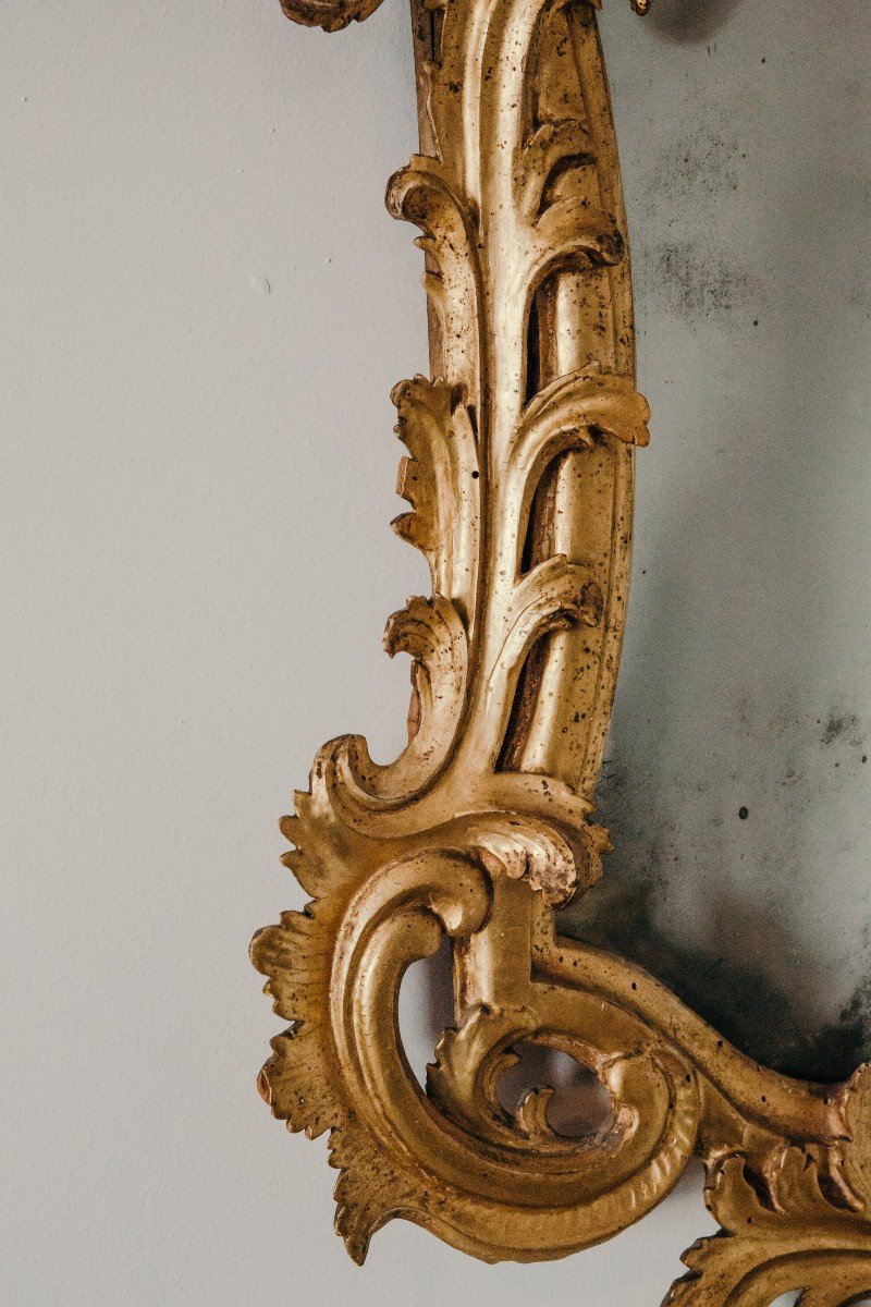 Coppia di specchiere in legno dorato, Luigi XV-photo-1