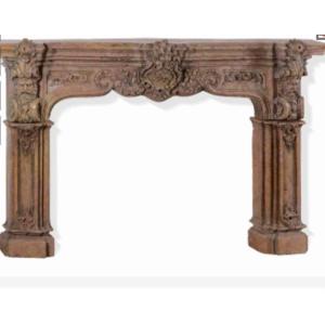 A Large Richly Carved Fireplace - Italy, XIX