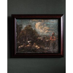Shepherd, Circle Of Philipp Peter Roos (1655-1706), Oil On Canvas