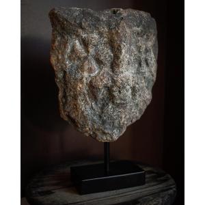 14th-century Maltese Cross And Stone Baphomet Head On A Base