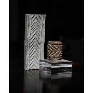 Cylindrical Seal In Steatite With Foliage Decoration, Jemdet Nasr Period (3100-2900 Bc)