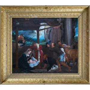 Nativity - Northern School - 17th Century - 64 X 51 Cm