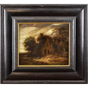 Animated Landscape Attributed To Roelof Van Vries 1630 - 1681 (33 X 40 Cm)