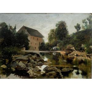 House By The Water (22 X 30 Cm) By Guy Louis (1824 - 1898)