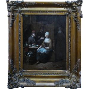 Attributed To Jan Baptist Lambrechts (1680–1731) Lively Kitchen Scene (47 × 53 Cm)