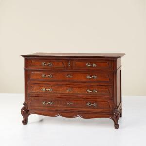 Antique French Carved Oak Chest Of Drawers