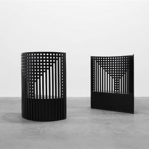 Pair Of Black Mackintosh Willow Chairs By Atelier International, Italy, 1980s