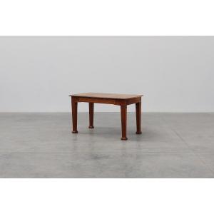 Art Deco Oak Dining Table With Carved Frieze, France 1920s