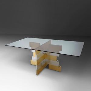 Postmodern Dining Table In The Style Of Paul Evans, 1970s