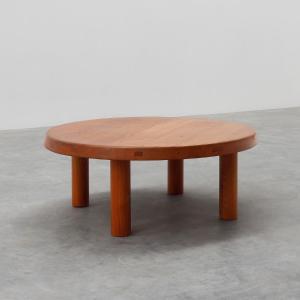 Pierre Chapo, Coffee Table Model T02m In Solid Elm, France 1976