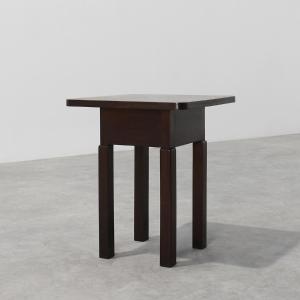 Square Art Deco Oak Side Table, France, Circa 1920