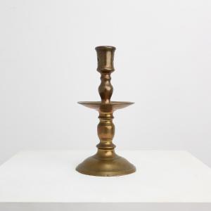 Belgian Bronze Candlestick From The 17th Century, Renaissance Style