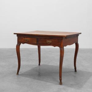 Provençal-style Oak Table With Two Drawers, France, 19th Century