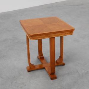 Belgian Art Deco Side Table With A Geometric Top, Circa 1920