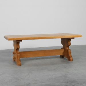 Rustic Oak Dining Table, Mid-20th Century, France, 1960s