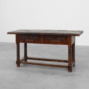 Side Table Or Console In Spanish Oak, 17th Century