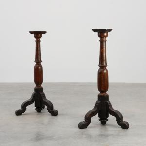 Pair Of 18th-century French Turned Church Pedestals