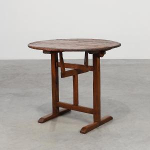Antique Oak Side Table With A Tilting Top, France, Circa 1800