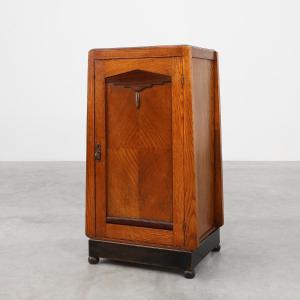 Wooden Cabinet Or Bedside Table From A School In Amsterdam, Netherlands, Circa 1915