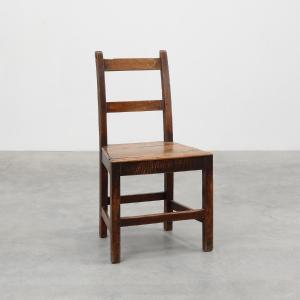 Antique Oak Side Chair, Late 19th Century, Belgium