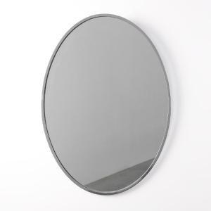 Oval Art Deco Mirror In Nickel-plated Metal, Belgium, Circa 1925