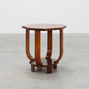 Art Deco Octagonal Wooden Side Table Or Coffee Table, France 1920s