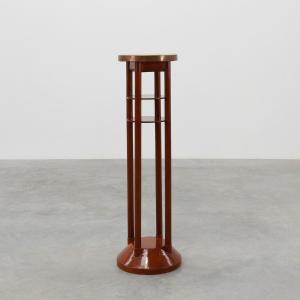 Viennese Secession-style Pedestal In Wood And Copper, Austia, Circa 1910