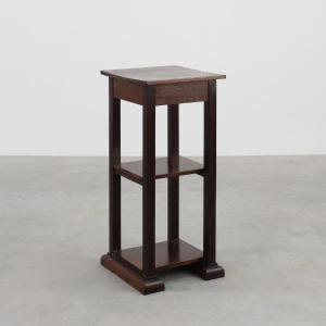 Art Deco Plinth In Dark Oak, Belgium, 1920s