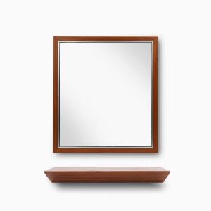 Mid-century Teak Mirror With Shelf, Attributed To De Coene, Belgium, 1960s