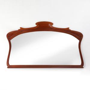 Large Hand-carved Art Nouveau Mantelpiece Mirror, France Circa 1910