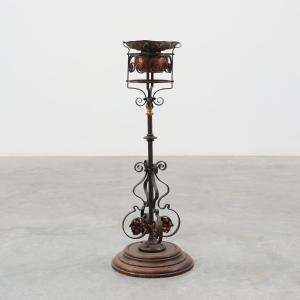 Art Nouveau Planter In Metal And Copper, France Circa 1905