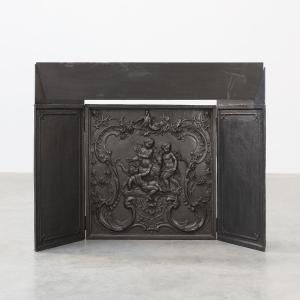 Antique Rococo-style Cast-iron Mantelpiece, France, Circa 1780