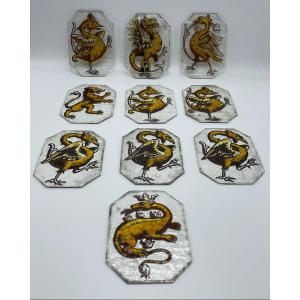 Vitrail - Vitraux - 10 Heraldic Plates