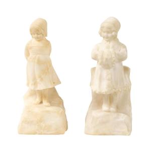 Pair Of Alabaster Sculptures 19th Century