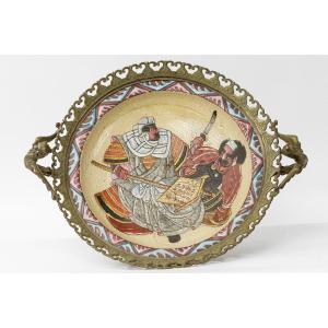 19th Century Japanese Ceramic Large Plate Centerpiece 