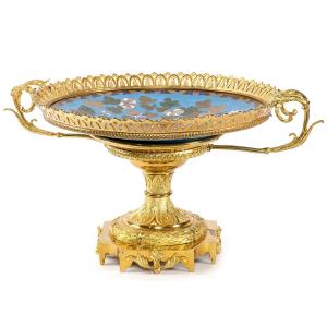  Cloisonné Enamels Centerpiece Japanese Plate, 19th Century