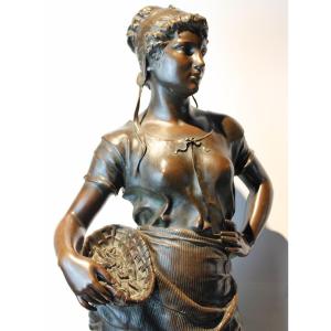 19 Th C. Large Bronze Sculpture Signed Ferville Suan