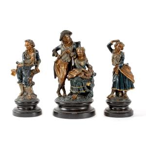 Serie Of Three Terracotta Sculptures, Late 19th Century