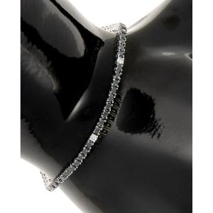 18ct White Gold Tennis Bracelet Set With Black And White Diamonds