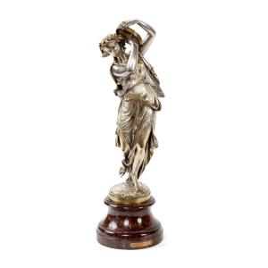 Silver-plated Bronze Sculpture "symphony" By Auguste Moreau