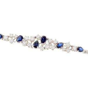 18ct White Gold Bracelet With Sapphires And Diamonds