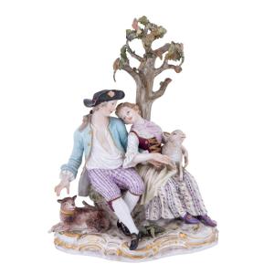 Late 19th Century Meissen Porcelain Group, First Choice, Model By Johann Joachim Kaendler 1770-1772 