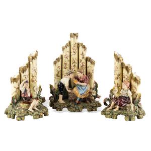 Three Earthenware Vases From Eichwald, Bernhard Bloch, Early 20th