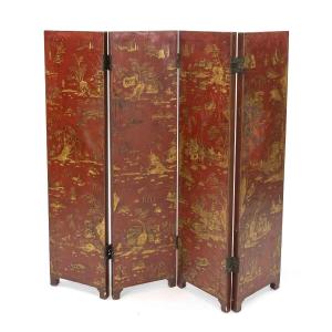 Four-panel Chinese Folding Screen Paravent