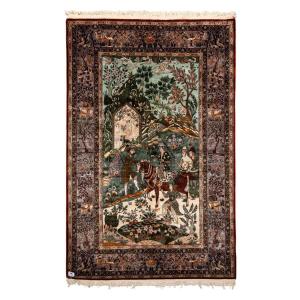 Persian Qum Silk Rug, 214 X 140 Cm