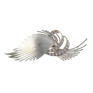 Brooch In 18k White Gold With Diamonds